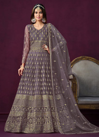 Beautiful Purple Sequence Embroidery Traditional Anarkali Suit741