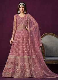Beautiful Pink Sequence Embroidery Traditional Anarkali Suit743