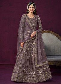 Beautiful Lavender Sequence Embroidery Designer Anarkali Suit927