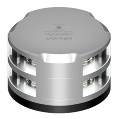 Lopolight 360-Degree Double Stacked Anchor Light - 2NM - Silver Housing w\/FB Base [201-012ST-FB]