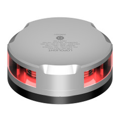 Lopolight 360-Degree Red Nav Light - 2NM - Silver Housing w\/FB Base [201-014-FB]