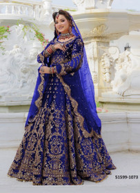 Velvet With Embroidery Designer Lehenga1869