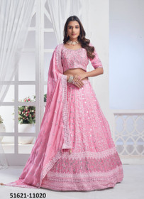 Chiffon Sequins Embroidery Work Lehenga1876