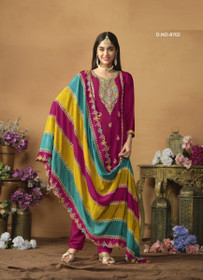 Beautiful Chinon Silk Salwar Kameez1878