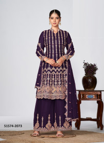 Beautiful Chinon With Embroidery Work Salwar Kameez1890