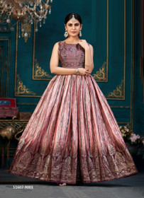 Beautiful Chinon Silk With Digital Print Inner Attached Gown2040
