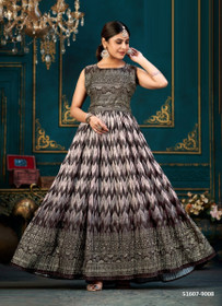 Beautiful Chinon Silk With Digital Print Inner Attached Gown2045