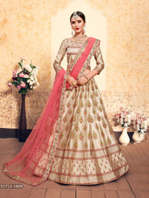 Beautiful Satin Thread Swarovski Work Lehenga2073