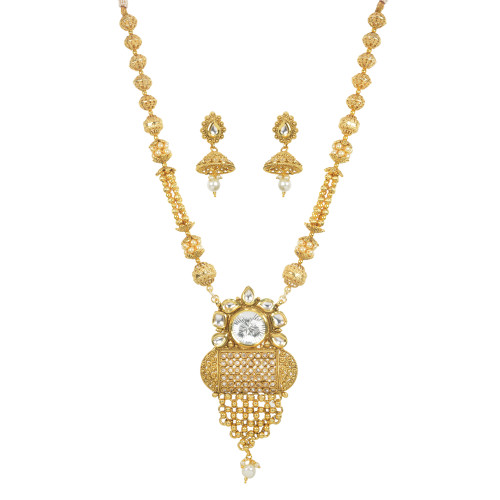 Stunning Gold Plated Designer Necklace Set2038