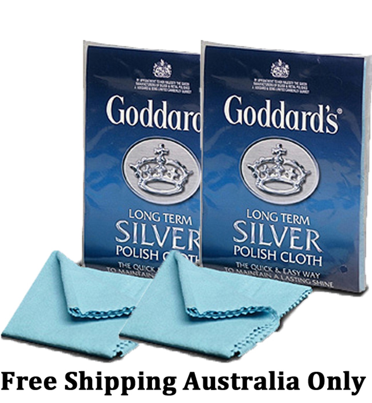 Goddard's Silver Care Liquid Dip - 10 Oz, Goddards Silver Polish Cloth, Set  of 2