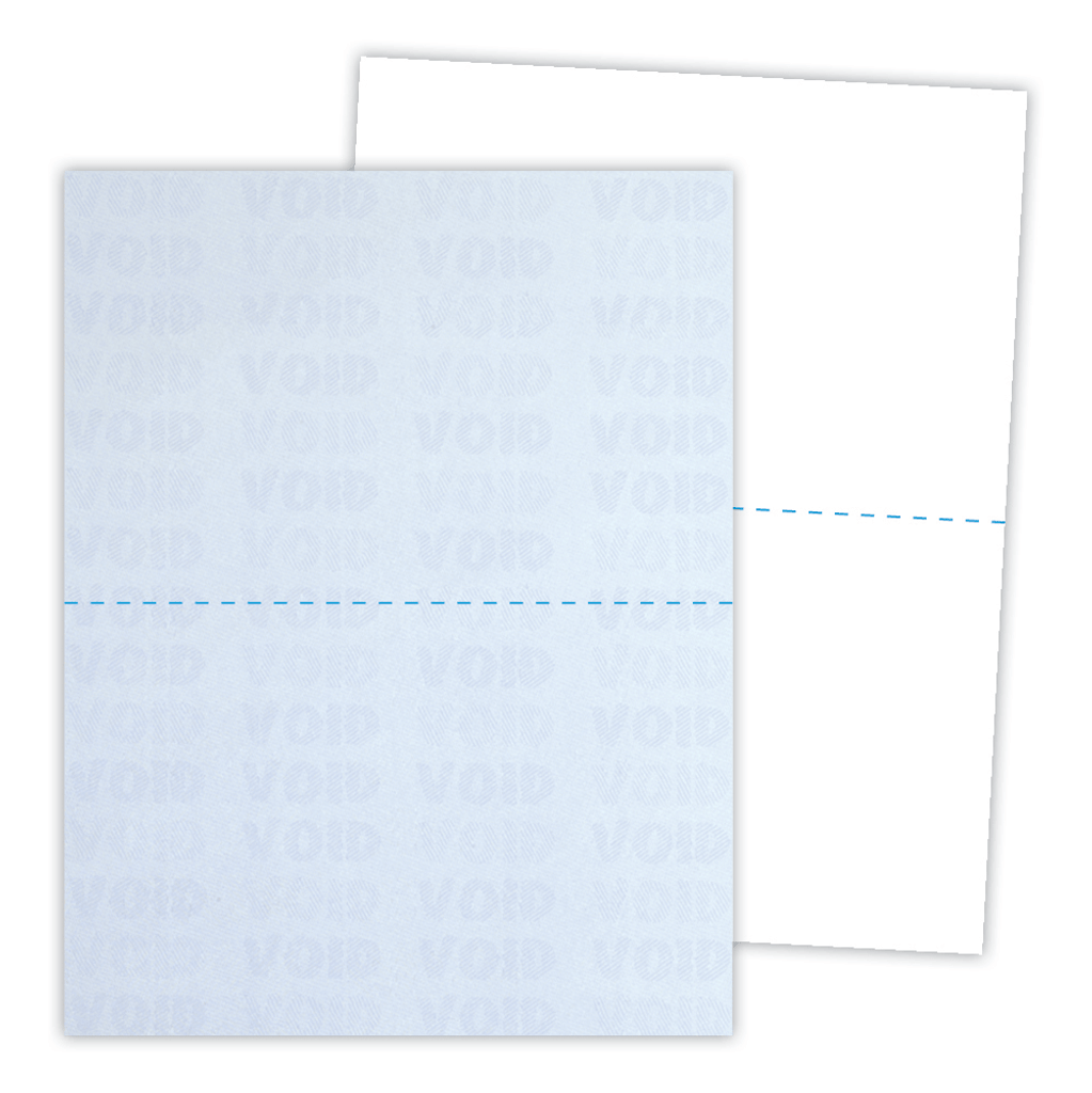 Security Paper Perforated in Half | PFB50K6VBL | Blanks/USA