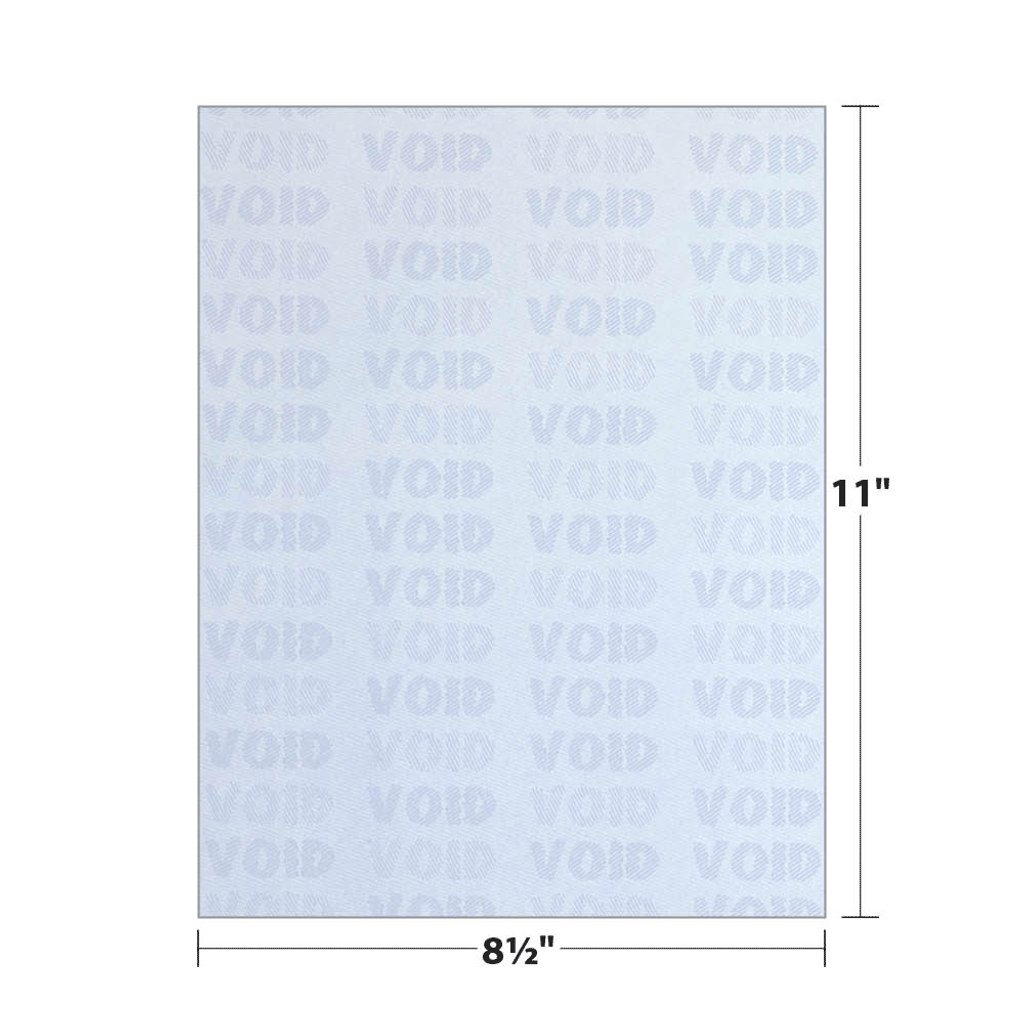 Security Paper dimensions.