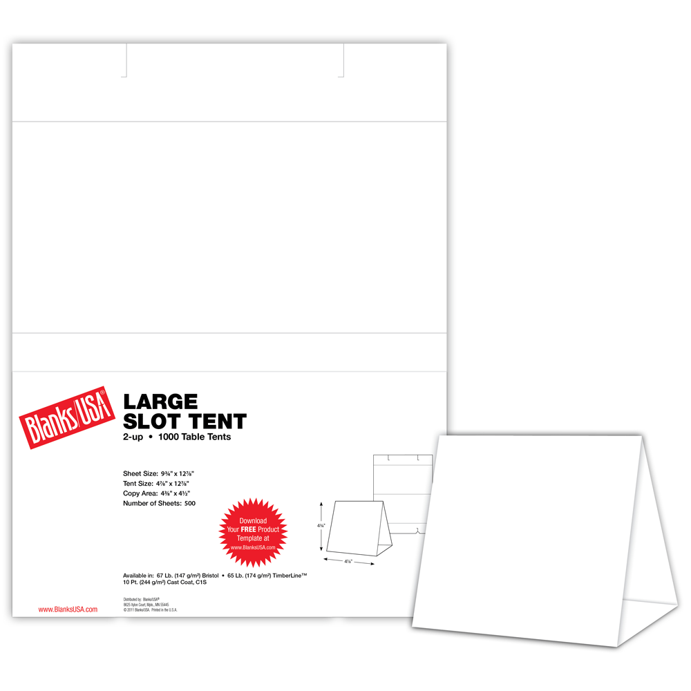 Table Tent, 2-up on 9.75" x 12.875" sheet