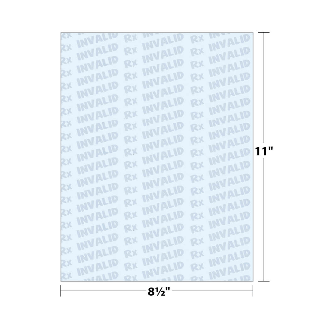 Prescription Paper dimensions.
