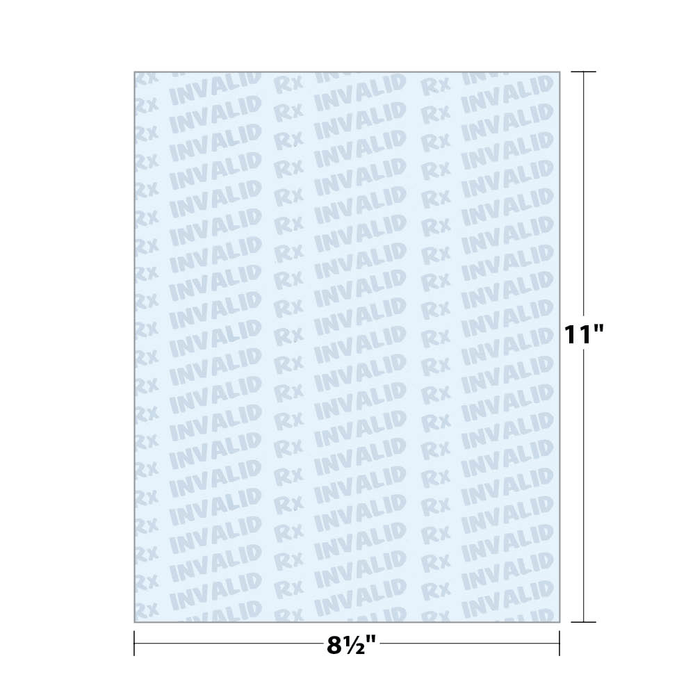 Prescription Paper dimensions.