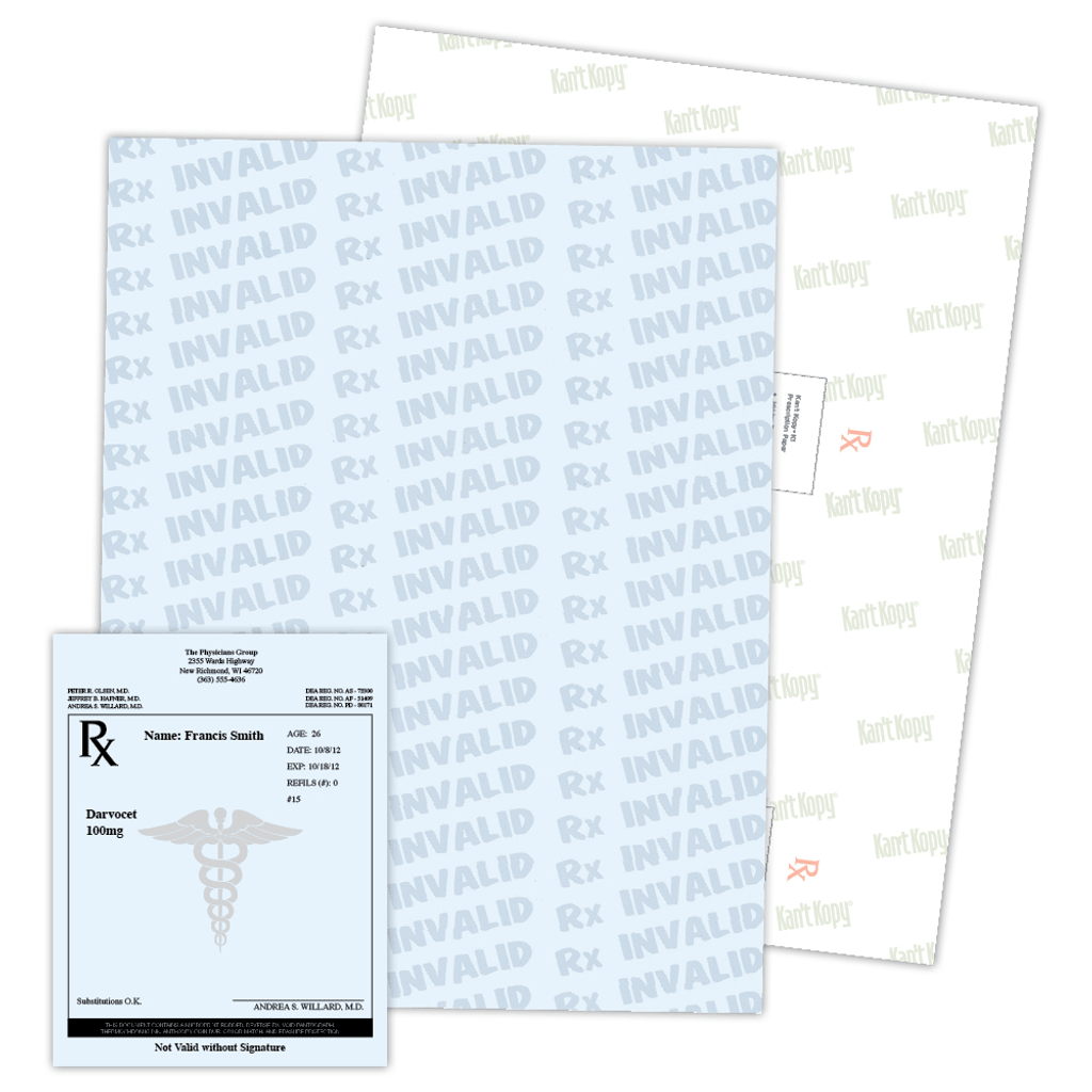Prescription Paper sample and sheet.