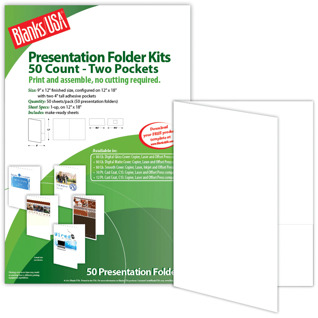 9" x 12" Digital Presentation Folder with two pockets
