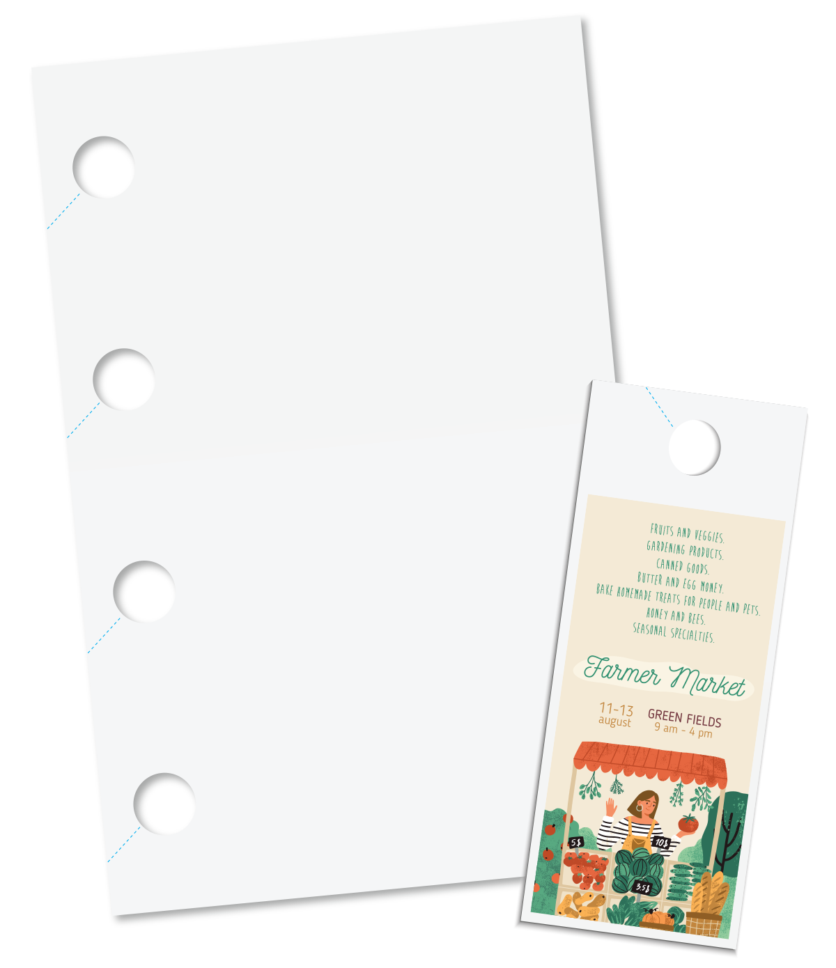 Door Hangers with Business Card Slits Blanks/USA