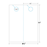 Door Hanger measurements and dimensions. 2-up