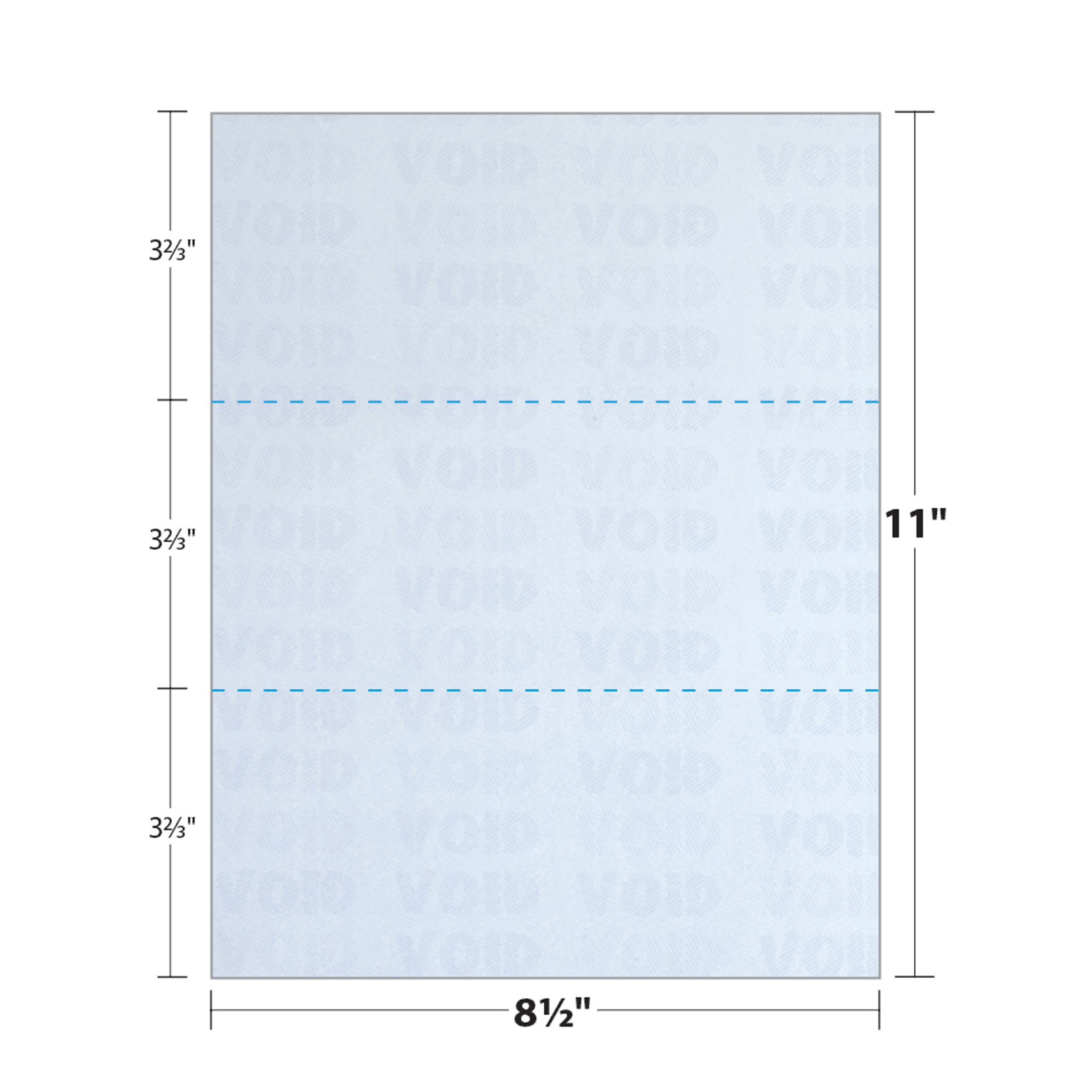 Security Paper Perforated in Thirds | PFA25K6VBL | Blanks/USA