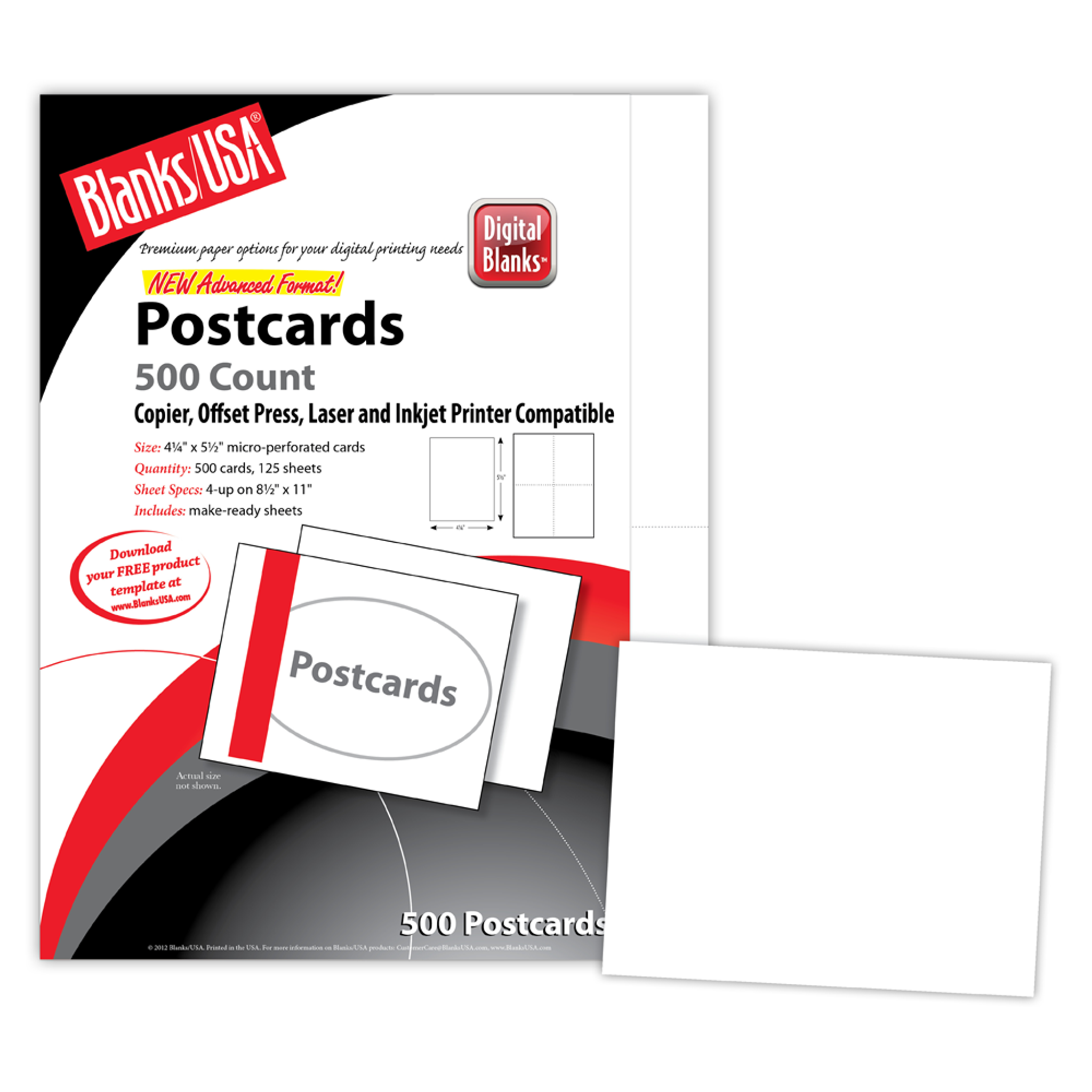 Micro-Perforated Postcard #3 | 4.25 x 5.5 Card | 8.5 x 11 Sheet