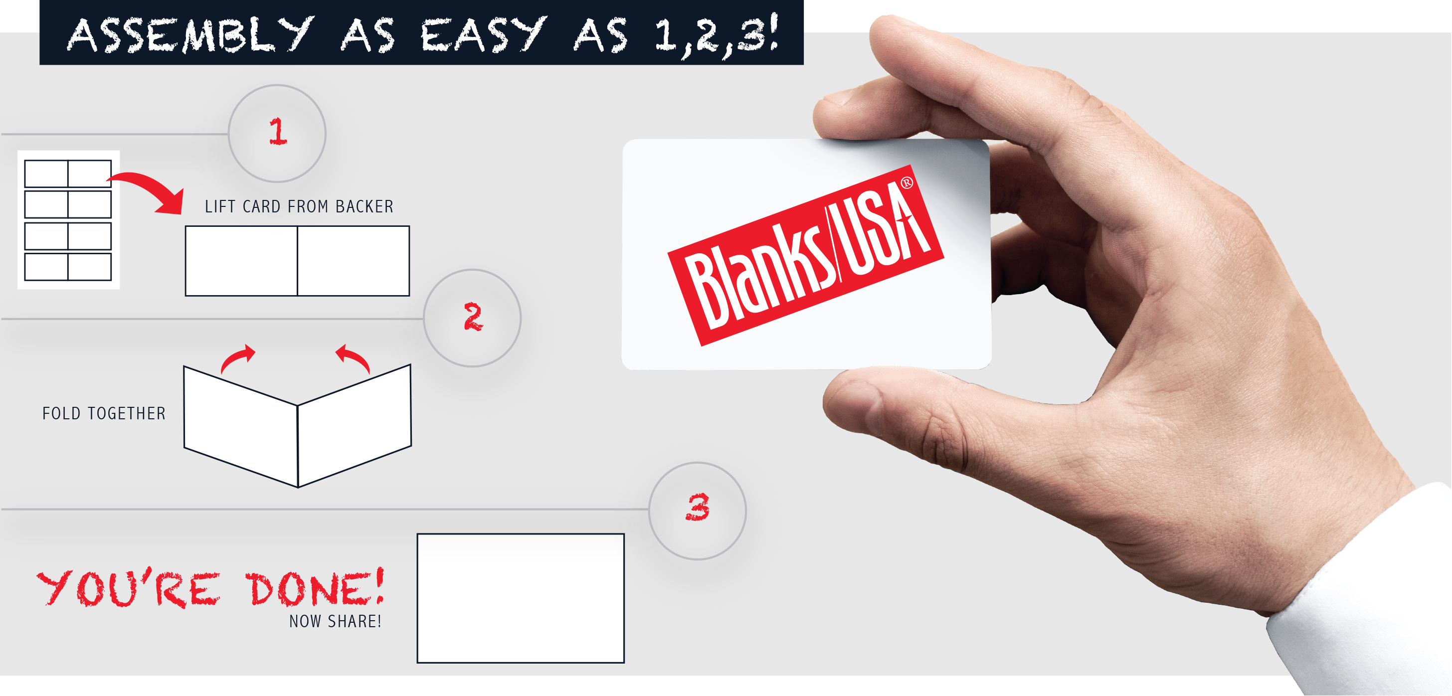 Fat Card™ - Assembly Easy as 1, 2, 3!