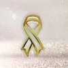 Outline gold ribbon pin badge
