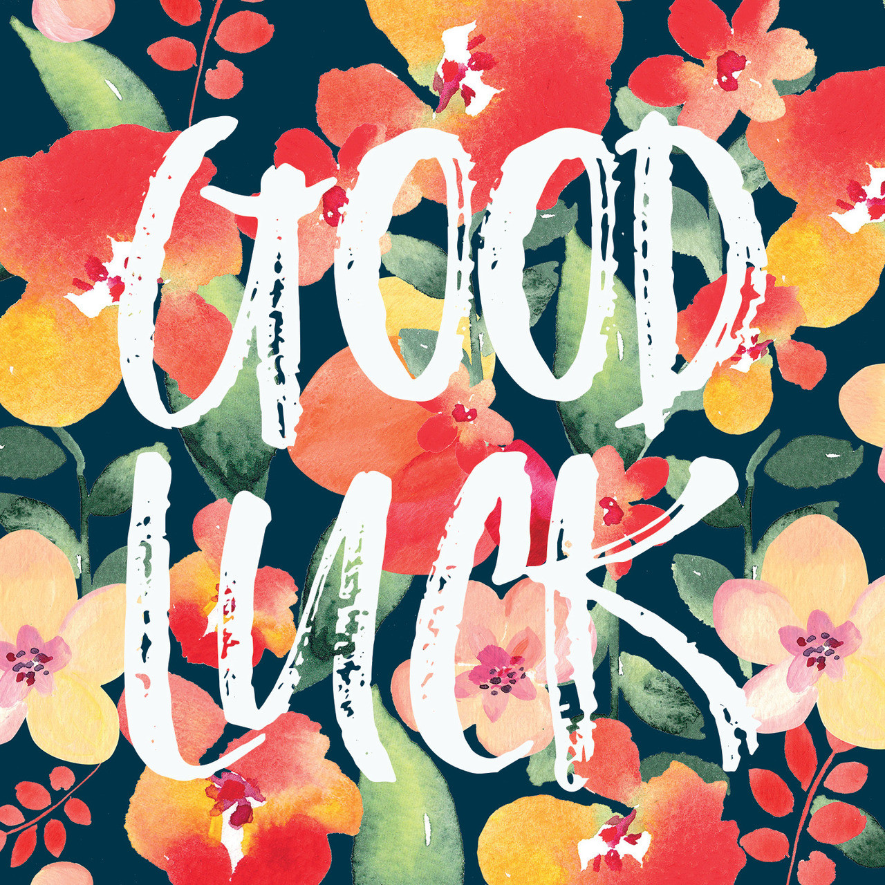 Bright flowers good luck card Children's Cancer and Leukemia Group