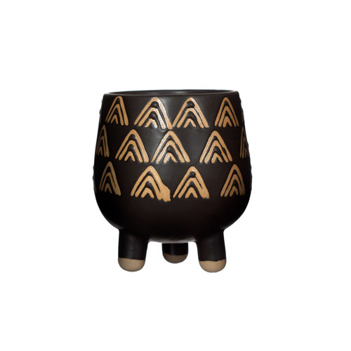 Black and gold planter with legs | Sass & Belle