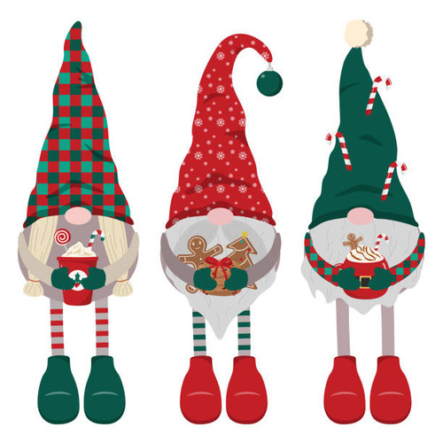 Festive gnomes design Christmas card (10 pack)
