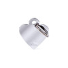 MyFamily Small Heart in Polished Chrome Plated Brass ID Tag - Free Custom Engraving