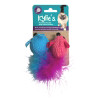 Kylie's 2-piece Brite Knit Mouse with Feather Cat Toy