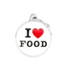 MyFamily Big Circle "I Love Food" Pet ID Tag Diamond Engraved