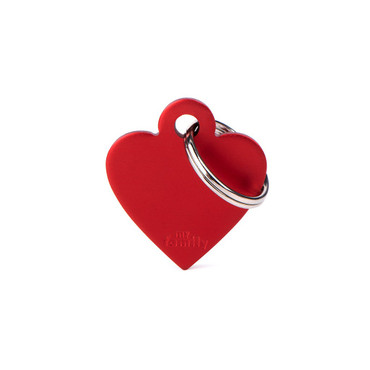 MyFamily Small Red Heart ID Tag - Free Custom Engraving