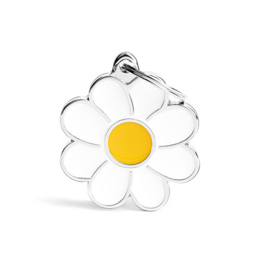 MyFamily Big Daisy Flower Pet ID Tag Diamond Engraved