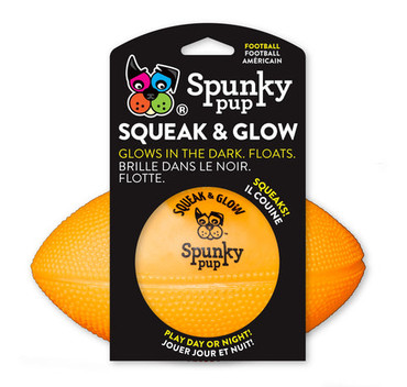 Spunky Pup Squeak & Glow Football