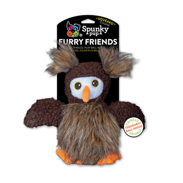 Spunky Pup Owl with Spiky Ball Squeaker