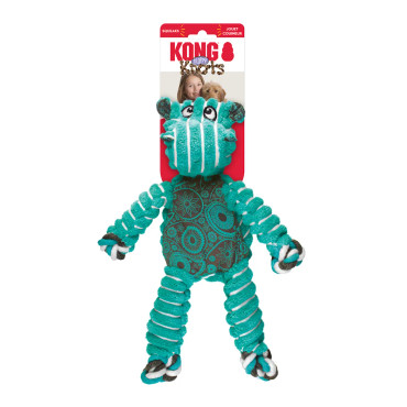 Kong Dog Floppy Knots Hippo Toy Medium/Large, 14.25 inch