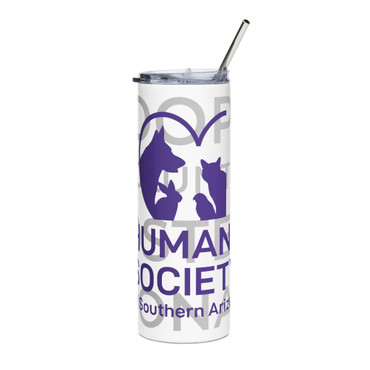Adopt Volunteer Foster Donate 20oz White Stainless Tumbler — Travel Straw Mug