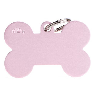 MyFamily Engraved Tag - Basic Aluminum XL Pink Bone