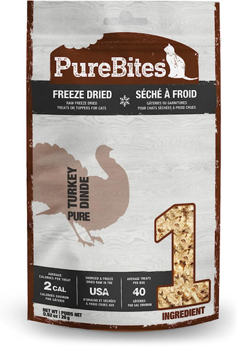 PureBites Freeze Dried Turkey Cat Treats, 0.92 oz