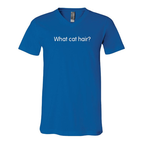 HSSA Royal Blue What Cat Hair? Adult Unisex V-Neck Shirt