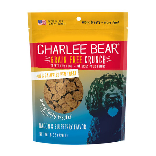 Charlee Bear Grain-Free Crunch Dog Treats (Bacon/Blueberry, 8 oz)