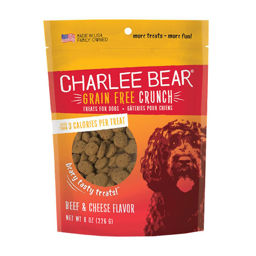 Charlee Bear Grain-Free Crunch Dog Treats (Beef/Cheese, 8 oz)