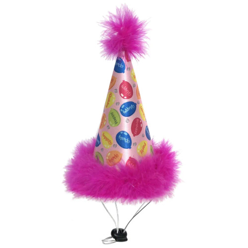 Huxley & Kent Birthday Party Time Pink Dog Hat, Large