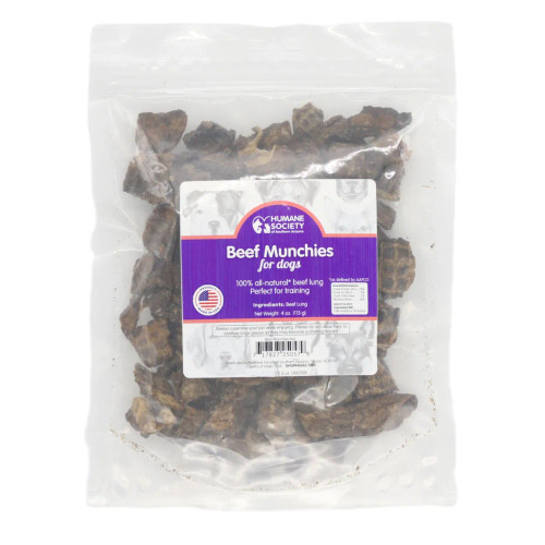 HSSA Dog Treat Beef Lung Munchies, 4oz