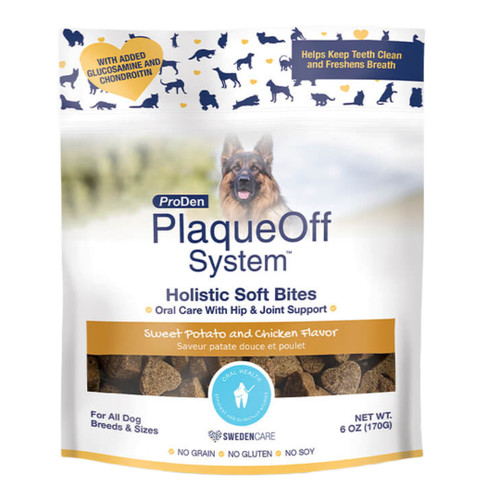 ProDen PlaqueOff Holistic Soft Bites Hip & Joint Dog Treat Supplements | 6oz