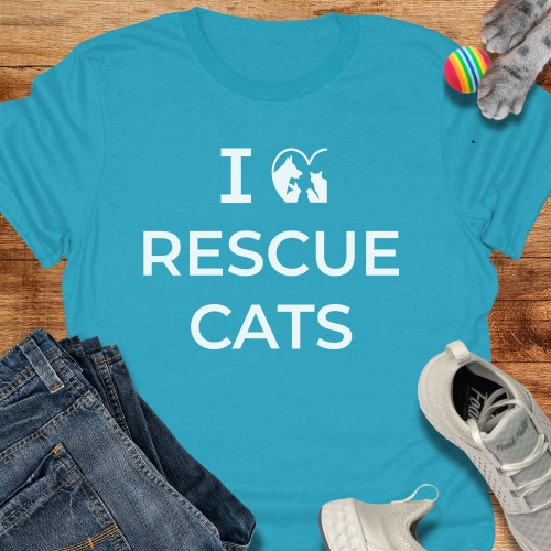 I Love Rescue Cats Short-Sleeve Unisex T-Shirt