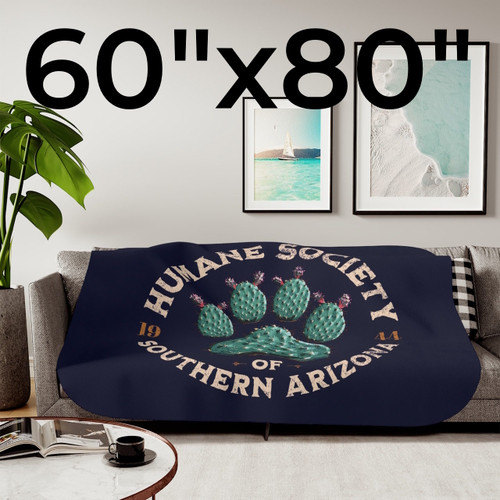 HSSA Sherpa Throw Blanket (Vintage Cactus Paw)