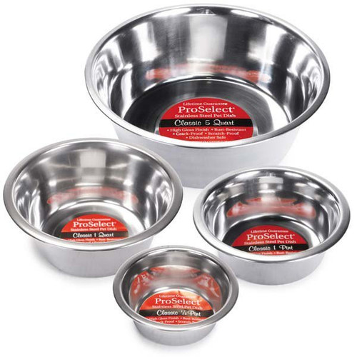 ProSelect Classic Stainless Steel Dog Food Water Bowl